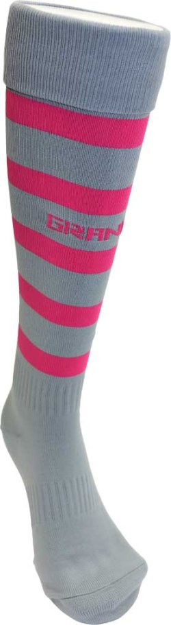 画像2: GRANDE.F.P BORDER FOOTBALL SOCKS グレーｘピンク