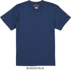 画像1: 【BIGサイズ対応商品】  GRANDE.F.P.定番ハイクオリティー.ベーシックソリッド（無地）刺繍入りカラーTシャツ 　インディゴブルー