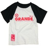 画像: GRANDE.F.P　"Lasali″２トーンラグランTシャツ.キッズサイズ　ホワイトｘブラック