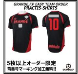 画像: 【GRANDE.F.P.WEBショップ限定】５枚以上オーダーで背番号無料！！プラクティスシャツ ブラックｘレッド