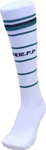 画像: GRANDE.F.P THIN BORDER　FOOTBALL SOCKS 　ホワイトｘグリーン