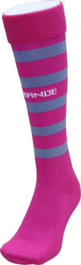 画像: GRANDE.F.P BORDER FOOTBALL SOCKS ピンクｘグレー