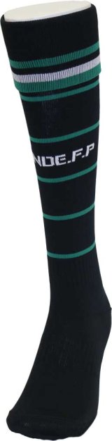 画像: GRANDE.F.P THIN BORDER　FOOTBALL SOCKS 　ブラックｘグリーン