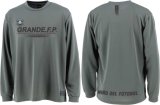 画像: 【BIGサイズ対応】GRANDE.F.P.ハイパーロゴ.ヘキサゴン.長袖プラクティスシャツ　　ダークグレーｘクローム