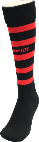 画像: GRANDE.F.P BORDER FOOTBALL SOCKS ブラックｘレッド