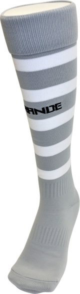 画像: GRANDE.F.P BORDER FOOTBALL SOCKS ライトグレーｘホワイト